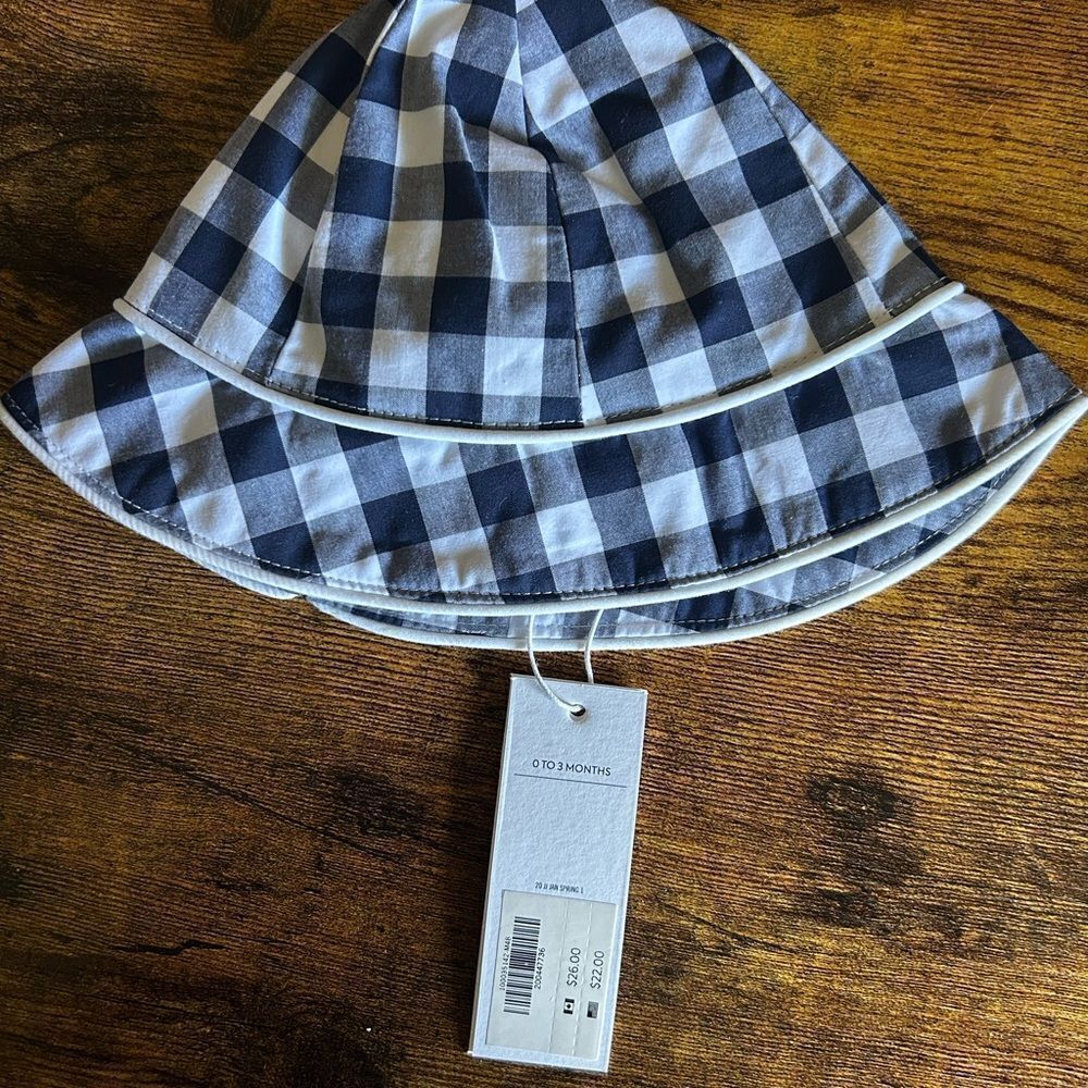Janie and Jack Blue and‎ White Checkered Hat